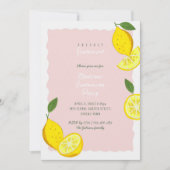 Invitation Lemon Graduation Party Pink Citrus (Devant)