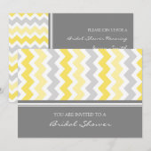 Invitation Lemon Gray Chevron Bridal Shower Invite Cards (Devant / Derrière)