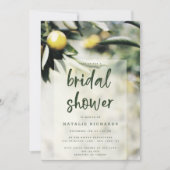 Invitation Lemon Grove | Fête des mariées moderne Jaune et ve (Devant)