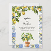 Invitation Lemon Grove Italien Mariage Détails et site web (Devant)