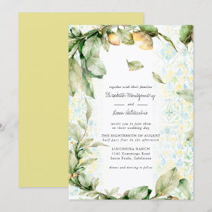Invitation Lemon Grove italienne Boho Botanical Mariage