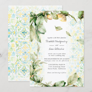 Invitation Lemon Grove italienne   Boho Botanical Mariage