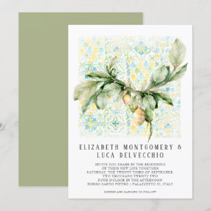 Invitation Lemon Grove italienne   Boho Botanical Mariage