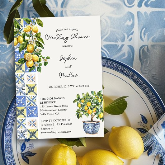Invitation Lemon Grove Rustique Wedding shower méditerranéen