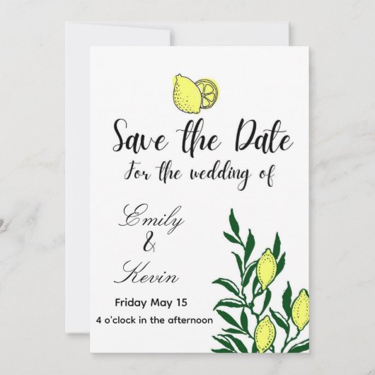 Invitation Lemon Italy wedding (Devant)