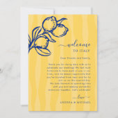 Invitation Lemon Italy Wedding Welcome Letter Itinerary Card (Devant)