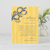 Invitation Lemon Italy Wedding Welcome Letter Itinerary Card (Debout devant)