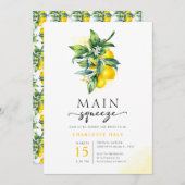 Invitation Lemon Main Squeeze Fête des mariées moderne (Devant / Derrière)