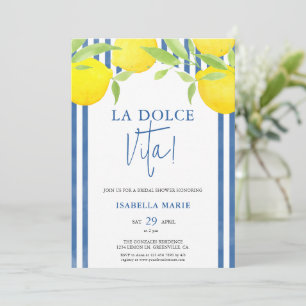 Invitation Lemon Mediterranean Dolce Vita Baby Shower Mariage