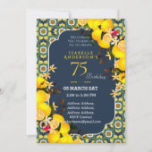 Invitation Lemon Méditerranée Jaune Bleu 75ème (Devant)