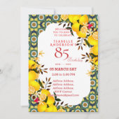 Invitation Lemon Méditerranée Jaune Bleu 85ème (Devant)