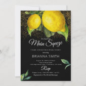 Invitation Lémon noir Squeeze Fête des mariées moderne (Devant)