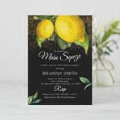 Invitation Lémon noir Squeeze Fête des mariées moderne (Debout devant)