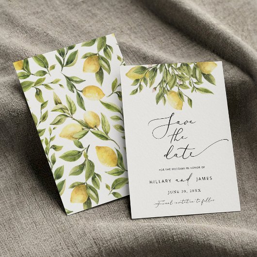 Invitation Lemon Sorrento Amalfi Calligraphie Enregistrer la 