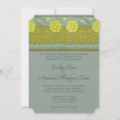 Invitation Lemon Tree Art nouveau Mariage Vintage d'oiseaux (Devant)