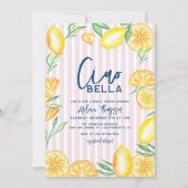 Invitation Lemon Yellow Citrus Retro Modern Bridal Shower (Devant)