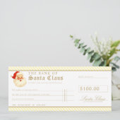 Invitation Lemon Yellow Santa Cheque Gift Voucher Card (Debout devant)