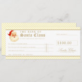 Invitation Lemon Yellow Santa Cheque Gift Voucher Card (Devant / Derrière)