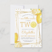 Invitation Lemonade Citrus Aquarelle 2e fête d'anniversaire (Devant)