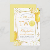 Invitation Lemonade Citrus Aquarelle 2e fête d'anniversaire (Devant / Derrière)
