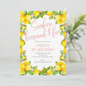 Invitation Lémonade de soleil, Lémon 1er anniversaire invitat (Debout devant)