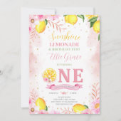 Invitation Lemonade florale 1er anniversaire (Devant)
