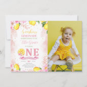 Invitation Lemonade florale 1er anniversaire Photo (Devant)