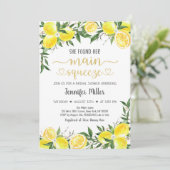 Invitation Lemonade Greenery Gold Main Squeeze Fête des marié (Debout devant)