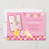 Invitation Lemonade rose 1er anniversaire (Devant)