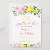 Invitation Lemonade Soleil rose Floral Anniversaire (Devant)