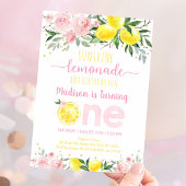 Invitation Lemonade soleil rose Floral premier anniversaire