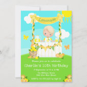 Invitation Lemonade Stand Anniversaire Blonde Hair Boy (Devant)