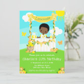 Invitation Lemonade Stand Birthday Dark Skin Boy (Debout devant)