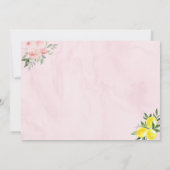 Invitation Lemonade Sunshine Or rose Floral Premier anniversa (Dos)