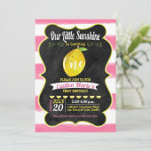 Invitation Lemonade Sunshine rose Jaune Chalkboard Anniversai (Debout devant)