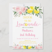Invitation Lemonade Sunshine Rose Or Floral Anniversaire (Devant)
