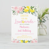 Invitation Lemonade Sunshine Rose Or Floral Anniversaire (Debout devant)