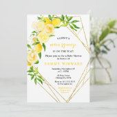 Invitation Lemons and Flowers with Foliage Baby Shower (Debout devant)
