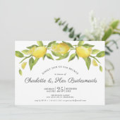 Invitation Lemons Blossom Green Bridesmaids Brunch (Debout devant)