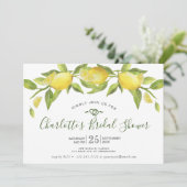 Invitation Lemons Blossom Vert Bri Fête des mariées verte (Debout devant)