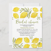 Invitation Lemons Branche d'olive Jaune Shower Mariage Rustiq (Devant)