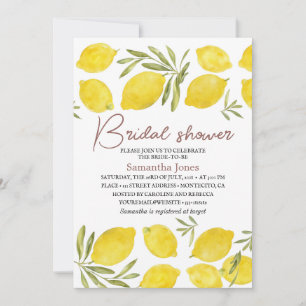 Invitation Lemons Branche d'olivier Jaune Shower Mariage Rust