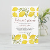 Invitation Lemons Branche d'olivier Jaune Shower Mariage Rust (Debout devant)