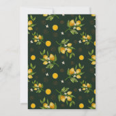 Invitation Lémons jaunes et douche nuptiale verte (Dos)