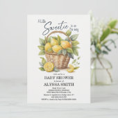 Invitation Lemons Little Sweetie Baby shower (Debout devant)