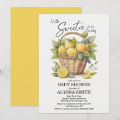 Invitation Lemons Little Sweetie Baby shower (Devant / Derrière)