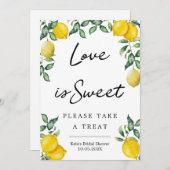 Invitation Lemons Love est doux prendre un signe de faveur gâ (Devant / Derrière)