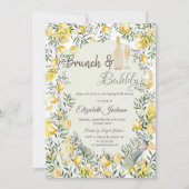 Invitation Lemons Paon Vert Plaid Brunch & Bubbly (Devant)