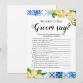 Invitation Lemons Qu'Est-Ce Que La Salle A Dit Fête des marié (Devant / Derrière)