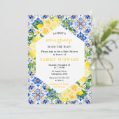 Invitation Lemons with Foliage Mediterranean Baby Shower (Debout devant)